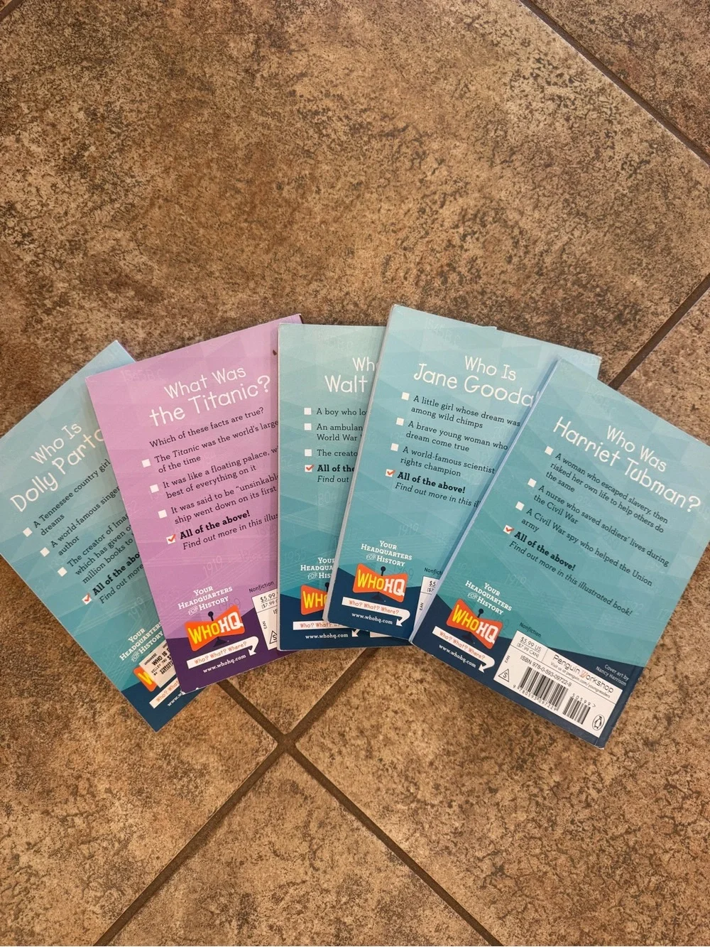 5 Who Was/Who Is? Paperback Book Collection for kids
